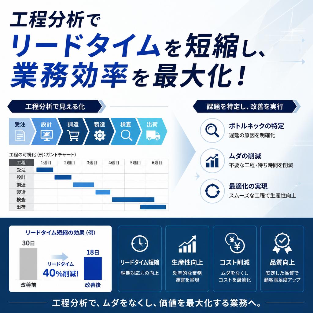 工程分析でリードタイムを短縮し、業務効率を最大化！
