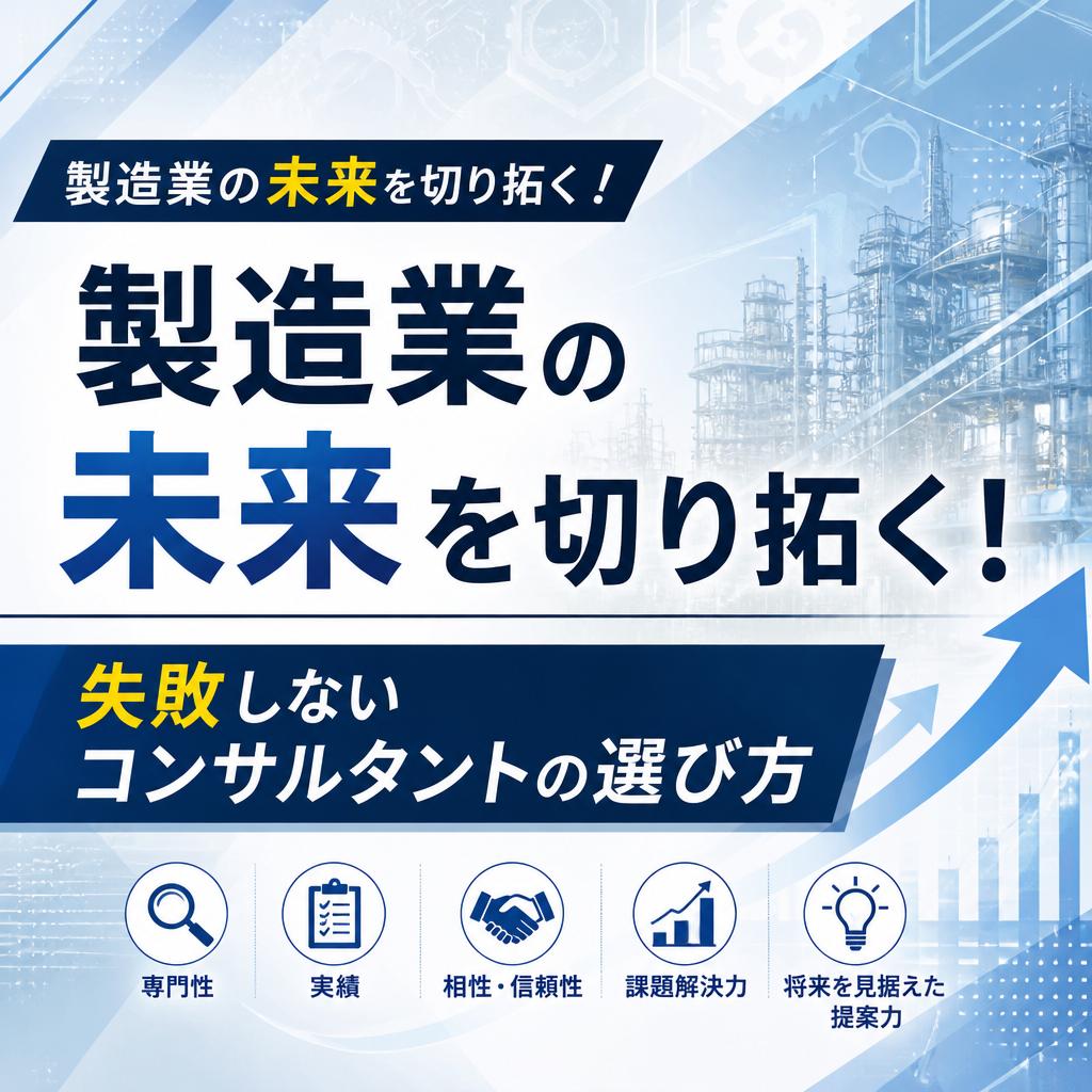 製造業の未来を切り拓く！失敗しないコンサルタントの選び方