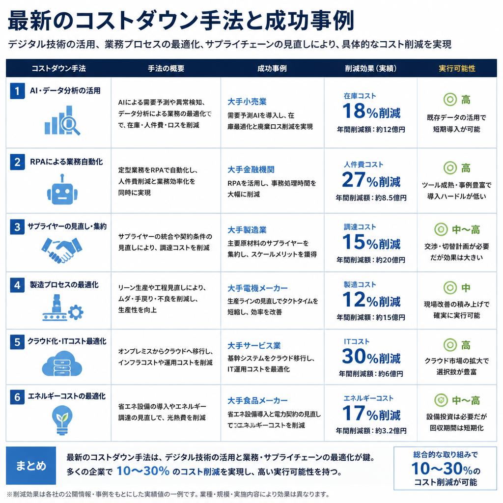コストダウン手法の最新トレンド