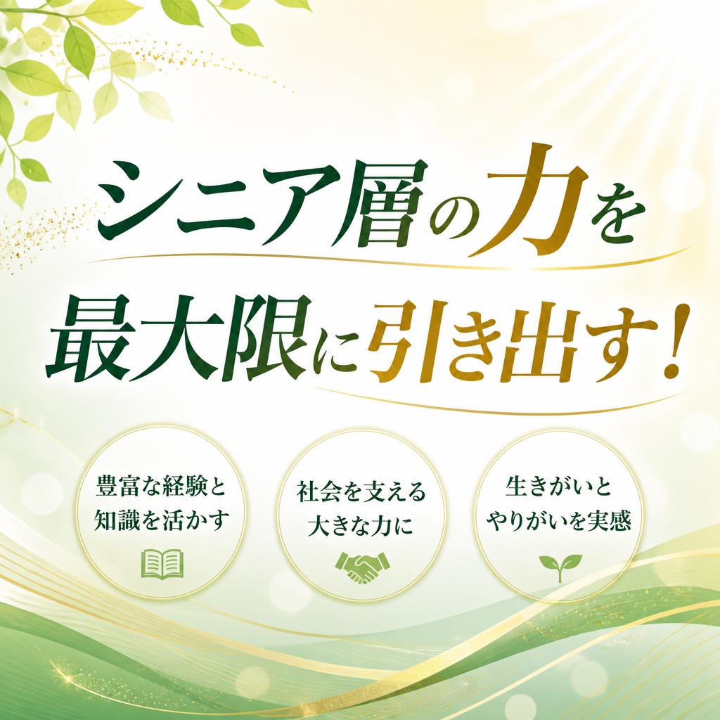 シニア層の力を最大限に引き出す！